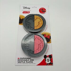 Dash x Disney MICKEY & MINNIE MOUSE MultiMaker Removable Mini Waffle Plates NEW